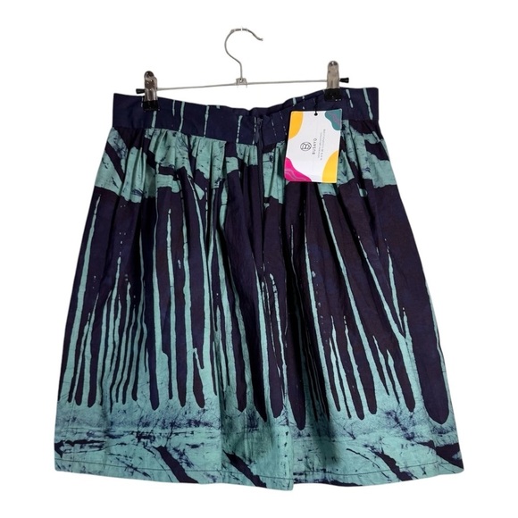 Busayo Ola Batik Fit & Flare Cotton Skirt In Dark Green NWT - Picture 6 of 8
